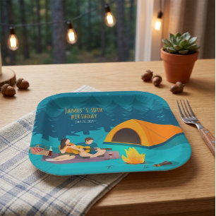 Camping Under the Stars Birthday Party Paper  Plate