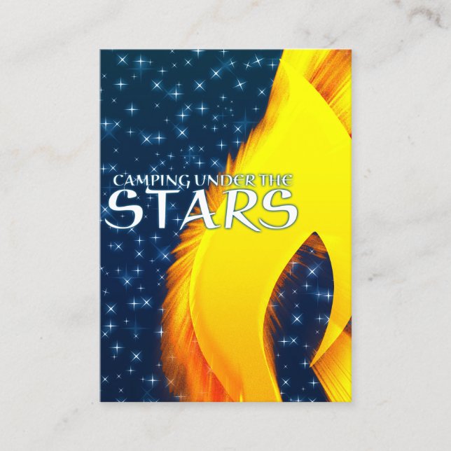 Camping Under the Stars Starshine and Campfire Business Card (Front)