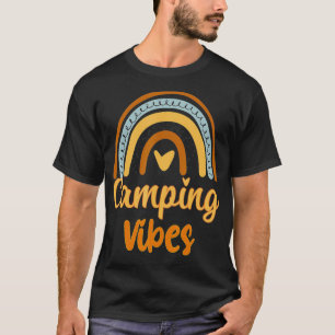 Camping Vibes Retro Rainbow Camper Vintage Travel T-Shirt