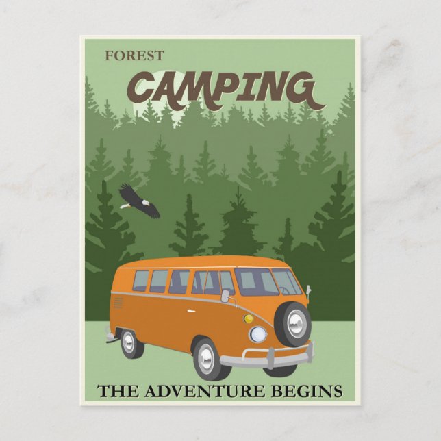 Camping Vintage Travel Poster Postcard (Front)