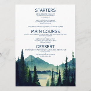Camping Wedding Menu Cards