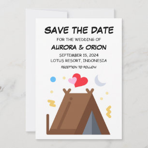 camping wedding save the date cards