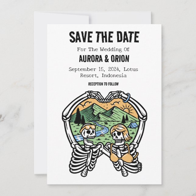 camping wedding save the date cards (Front)