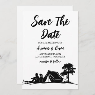 camping wedding save the date cards