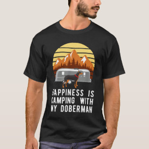 Camping With Doberman , Dog Owner Camper T-Shirt
