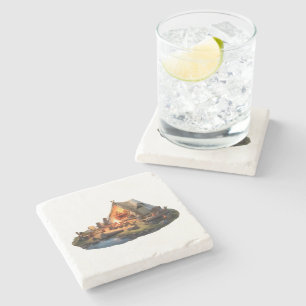Camping With Loved Ones Stone Coaster