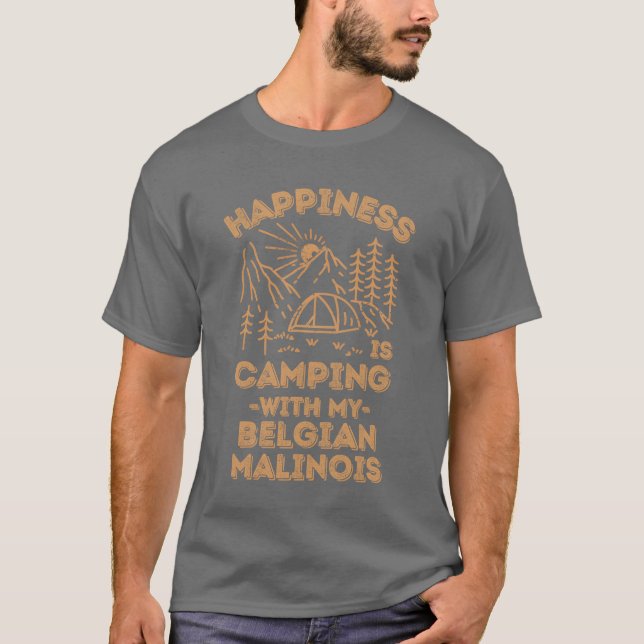 Camping with malinois gift T-Shirt (Front)