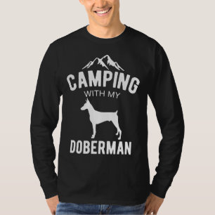Camping With My Doberman Dog Lover Puppy 222 T-Shirt