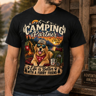Camping With My Golden Retriever T-Shirt