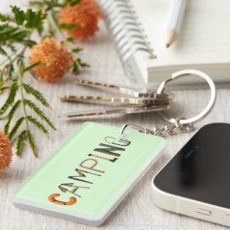 Camping Word Keychain