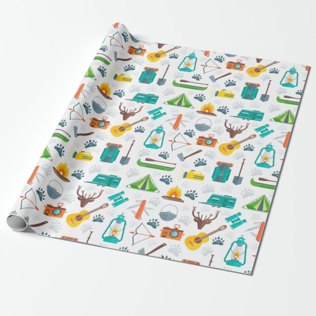 Camping Wrapping Paper (Unrolled)