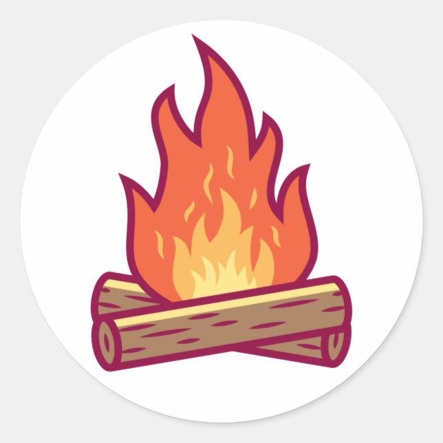Campire and Firewood Classic Round Sticker (Front)