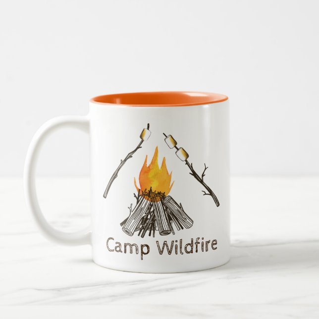 Campire with Toasting Marshmallows Custom Mug (Left)