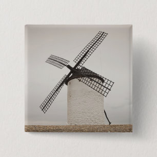 Campo de Criptana, antique La Mancha windmills 2 Inch Square Button