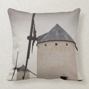 Campo de Criptana, antique La Mancha windmills Throw Pillow