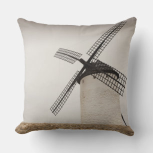 Campo de Criptana, antique La Mancha windmills Throw Pillow