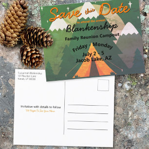 Campout Family Reunion Save The Date Template