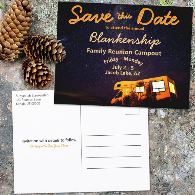 Campout Family Reunion Save The Date Template (Creator Uploaded)