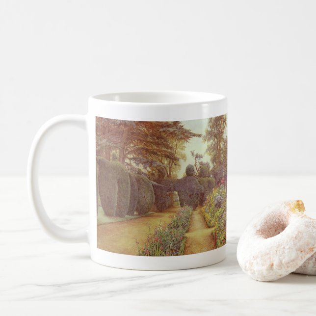 Campsea Ashe, Suffolk by Ernest Arthur Rowe Coffee Mug (With Donut)
