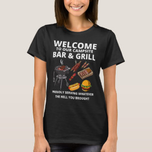 Campsite Bar & Grill Family Cookout Barbeque Gathe T-Shirt