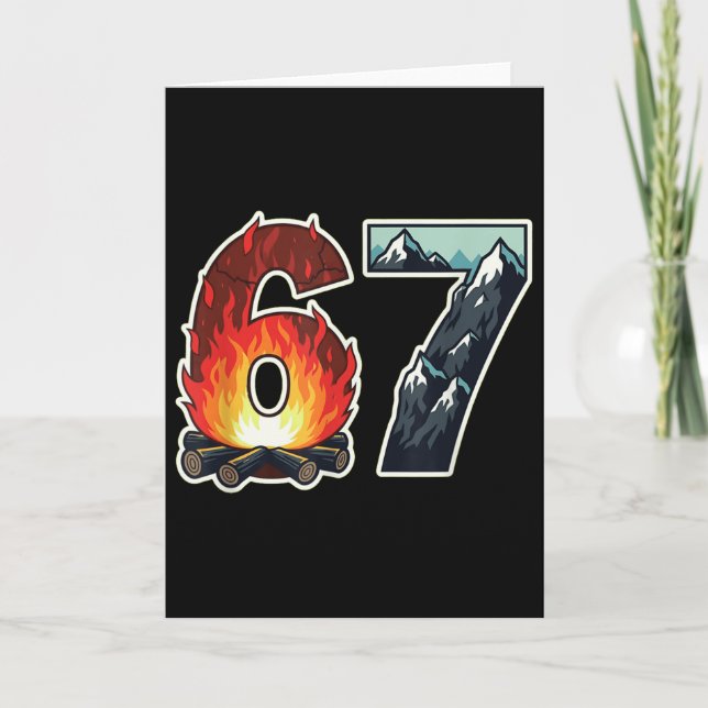 Campsite Fire Logs Number 67 Mountain  Card (Front)