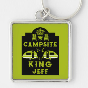 Campsite King Gifts For Campers Keychain