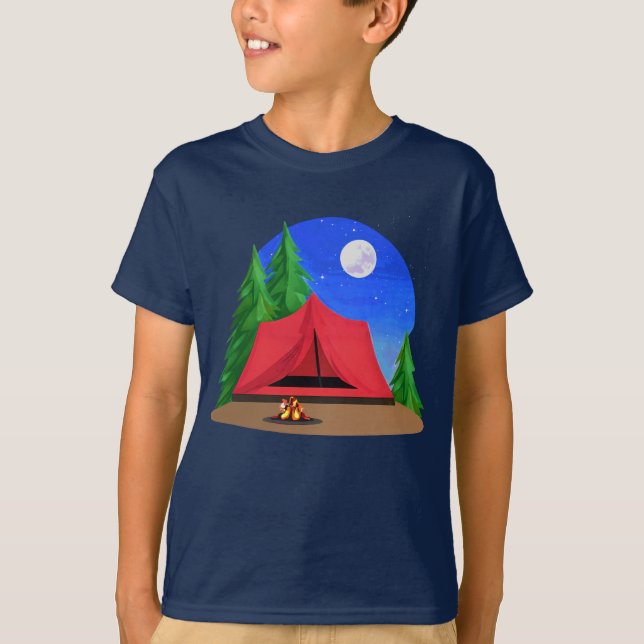 Campsite Under a Full Moon Kid's Tee    (Front)