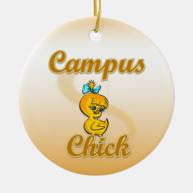 Campus Chick Ceramic Ornament (Front)