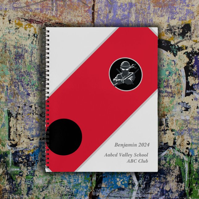  Campus Ninja Notebook Personalized White and Red (Creator Uploaded)