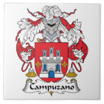 Campuzano Family Crest Tile<br><div class="desc">Campuzano Coat Of Arms</div>