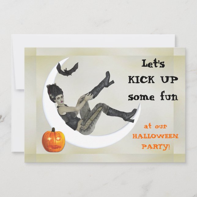 Campy Frankenstein Mama Halloween Party Invitation (Front)
