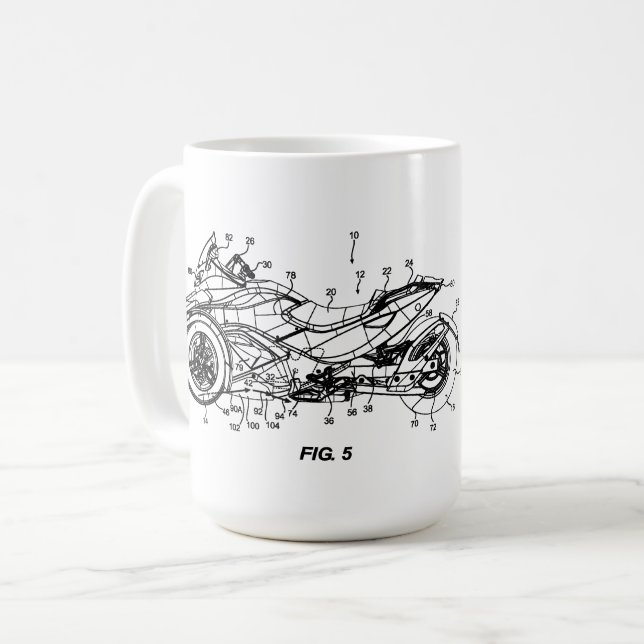 Can Am Spyder Blueprint Mug (Front Left)