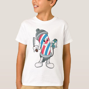 Can as Hairdresser with Razor T-Shirt