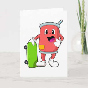 Can as Skater with Skateboard Card