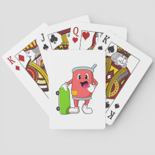 Can as Skater with Skateboard Playing Cards
