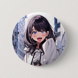 Can Badge Akkanbe JK Badge Sushi Musume Generative 2 Inch Round Button