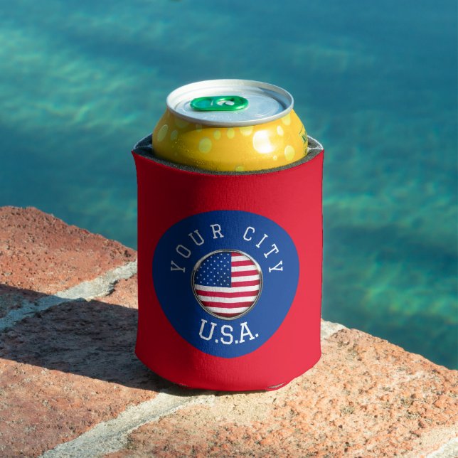 Can Cooler - USA Personalized - Add your City Name (In Situ Pool)