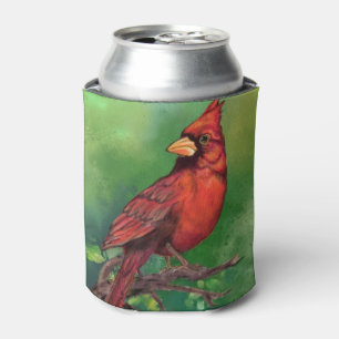 Can Cooler with Cardinal Bird