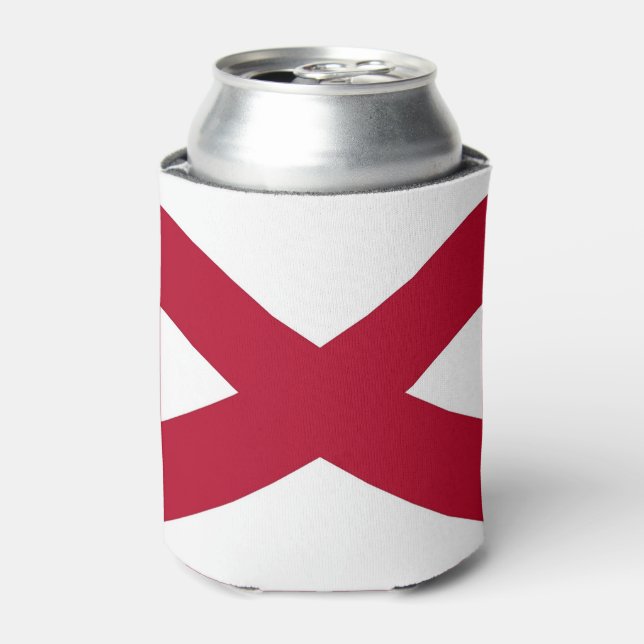 Can Cooler with flag of Alabama State, USA. (Can Front)