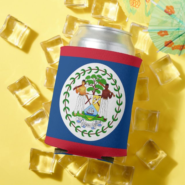Can Cooler with flag of Belize (In Situ Summer)