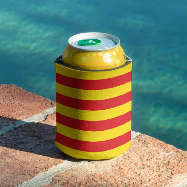 Can Cooler with flag of Catalonia, Spain (In Situ Pool)
