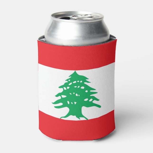 Can Cooler with flag of Lebanon (Can Front)