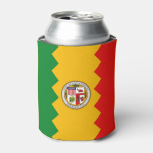 Can Cooler with flag of Los Angeles, USA.