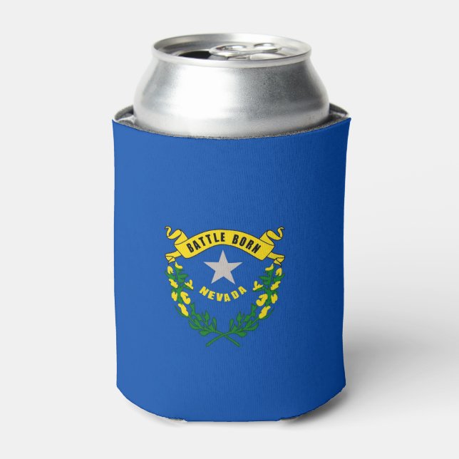 Can Cooler with flag of Nevada State, USA. (Can Front)