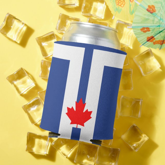 Can Cooler with flag of Toronto, Canada (In Situ Summer)