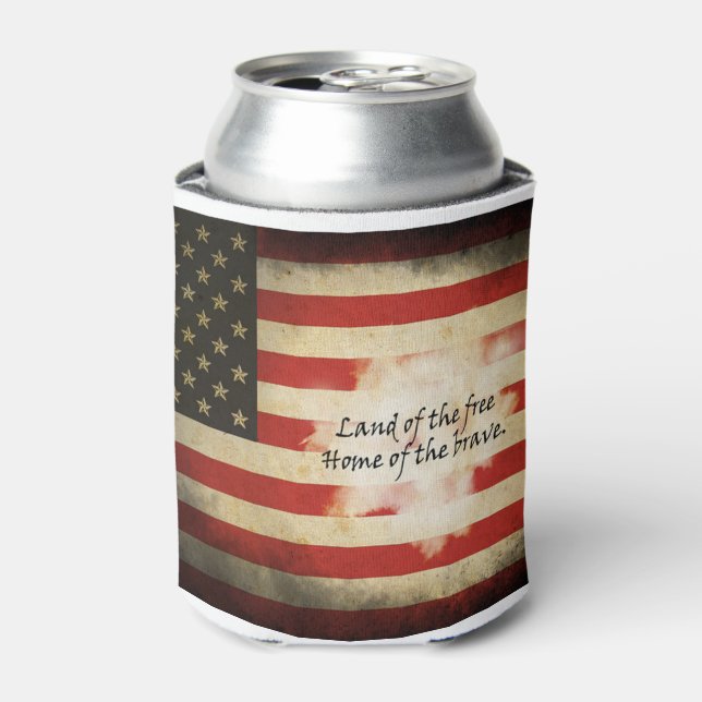 Can Coolers/American Flag/Land of the Free Can Cooler (Can Front)