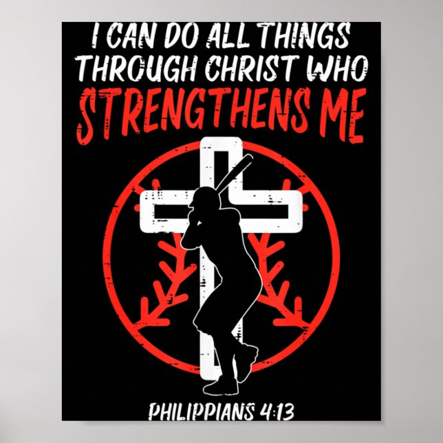 Can Do All Things Baseball Religious Christian Men Poster (Front)