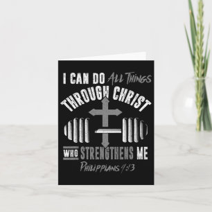 Can Do All Things Christian Jesus Bodybuilding Wei Card