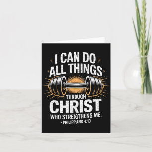 Can Do All Things Weightlifter Christian Gym Bible Card