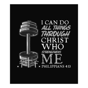 Can Do All Things Weightlifter Gym Christian Bible Photo Print